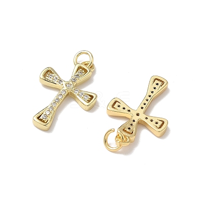Brass Micro Pave Cubic Zirconia Pendants KK-Q068-49D-G-1