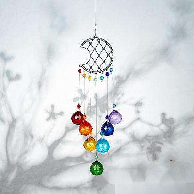 Crystals Chandelier Suncatchers Prisms Chakra Hanging Pendant AJEW-Q142-02-1