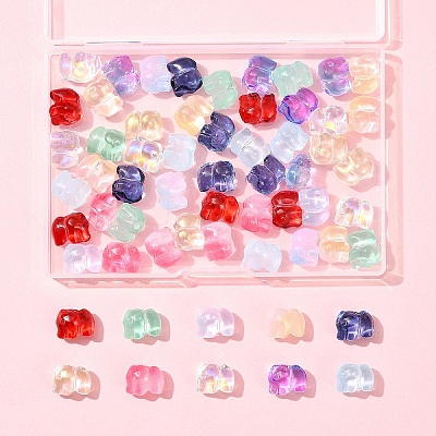60Pcs 10 Colors Spray Painted Glass Beads GLAA-FS0002-05-1