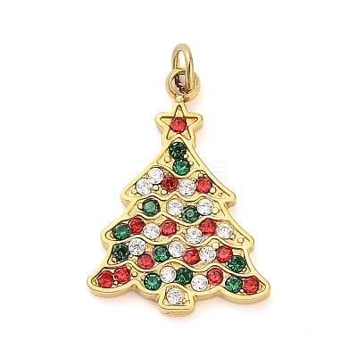 304 Stainless Steel Rhinestone Pendants FIND-I062-01G-01-1