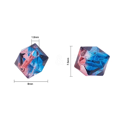 Two Tone Transparent Spray Painted Acrylic Bead X-ACRP-T005-26C-1