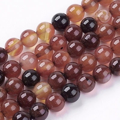 Natural Agate Bead Strands X-G-R173-8mm-05-1