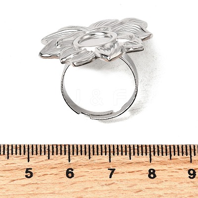 Adjustable 304 Stainless Steel Open Cuff Ring Components STAS-P403-01G-P-1