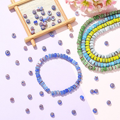 1 Strand Handmade Millefiori Glass Beads Strands LAMP-YW0004-16A-1