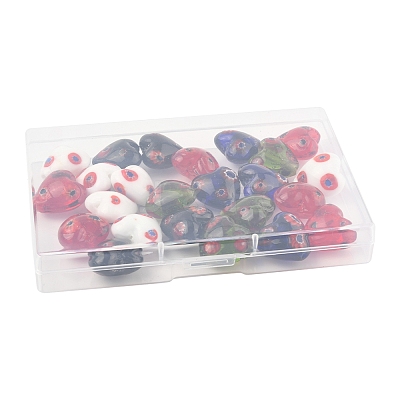 24Pcs 5 Colors Handmade Millefiori Glass Beads LAMP-FS0001-36-1