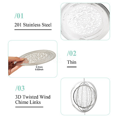 201 Stainless Steel Connector Charms/Links STAS-TA0006-02-1