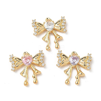 Brass Micro Pave Cubic Zirconia Pendants KK-S531-08G-1