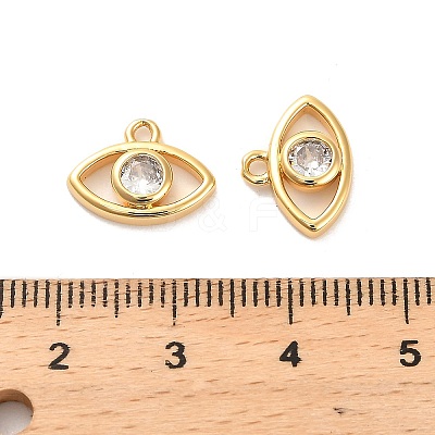 Brass Cubic Zirconia Charms KK-D300-11G-1