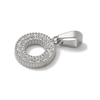 Ion Plating(IP) 304 Stainless Steel Micro Pave Cubic Zirconia Pendants STAS-Z107-06P-03-1