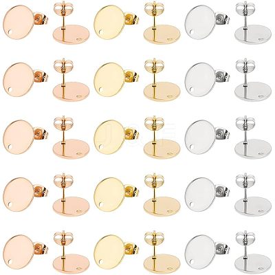 PVD Vacuum Plating 304 Stainless Steel Stud Earring Findings STAS-UN0002-42-1