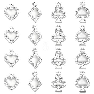 16Pcs 4 Styles Playing Card Theme Charm FIND-FS0003-82-1