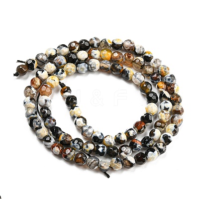 Dyed Natural Fire Crackle Agate Beads Strands G-G007-01A-1