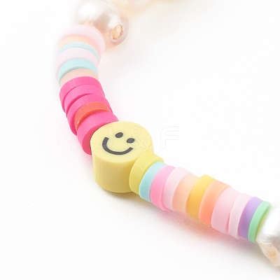 Handmade Polymer Clay Heishi Beaded Stretch Bracelets X-BJEW-JB06143-05-1