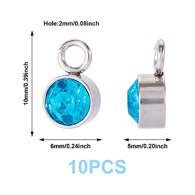 10Pcs Glass Rhinestone Charms STAS-TA0003-26K-1