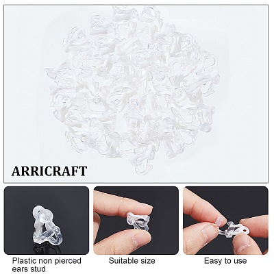 50Pcs Plastic Clip-on Earring Findings FIND-AR0002-71-1