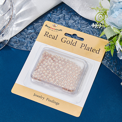 200Pcs Rack Plating Brass Beads KK-BBC0011-15B-1