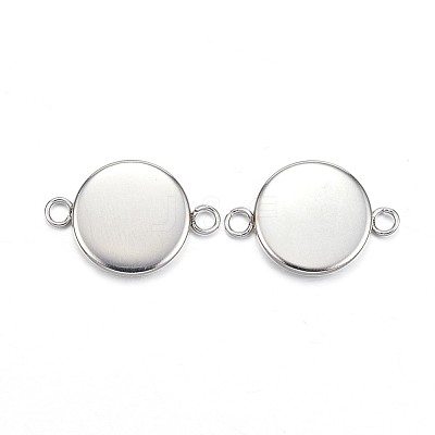 Tarnish Resistant 304 Stainless Steel Cabochon Connector Settings STAS-G127-14-10mm-P-1