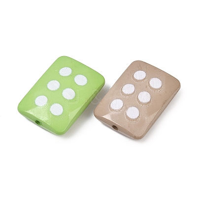 Opaque Printed Acrylic Beads OACR-G055-05-1