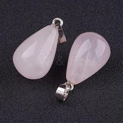 Natural Rose Quartz Pendants G-K187-04L-1