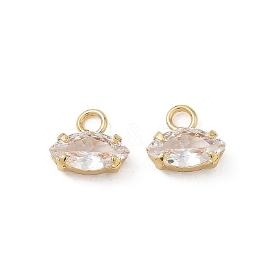 Brass Pave Clear Cubic Zirconia Charms CU-CBAD360-04G-03-1