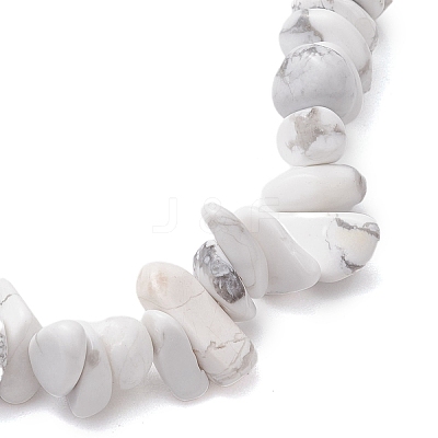 Synthetic White Howlite Chip Beaded Stretch Bracelets for Women Men BJEW-JB10652-05-1