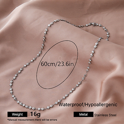 Vintage Style 304 Stainless Steel Heart Link Chain Necklaces for Women AI1121-2-1