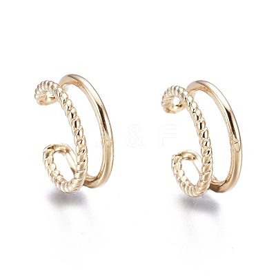 Brass Cuff Earrings EJEW-I249-16G-1
