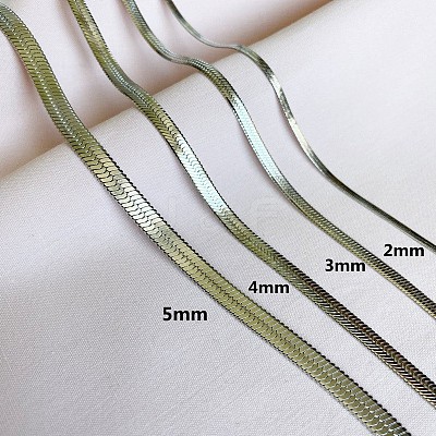 304 Stainless Steel Snake Chain Necklaces for Women WG80FEF-38-1