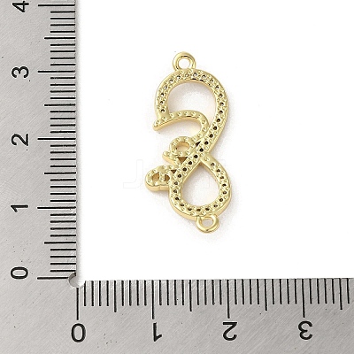 Rack Plating Brass Micro Pave Clear Cubic Zirconia Love Infinity Connector Charms KK-C052-42C-G-1