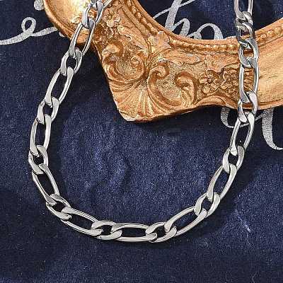 Tarnish Resistant 304 Stainless Steel Figaro Chain Bracelets BJEW-I274-03S-1