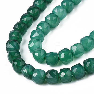 Natural Green Onyx Agate Beads Strands X-G-S359-375B-1