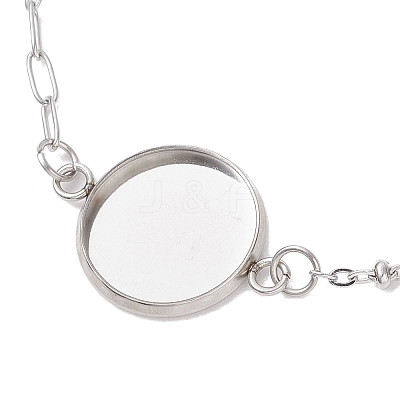304 Stainless Steel Paperclip Chain Satellite Chain Bracelet Making BJEW-JB13073-02-1