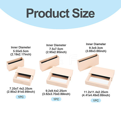 3 Bags 3 Styles Square Transparent PE Thin Film Suspension Jewelry Display Box CON-TA0001-38D-1
