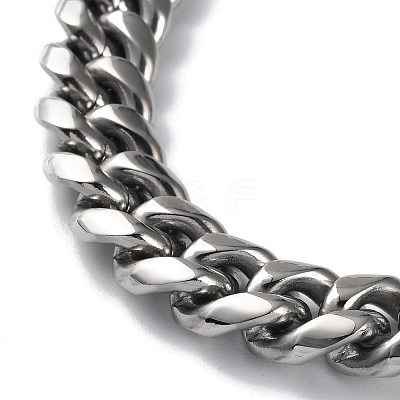 Non-Tarnish 304 Stainless Steel Cuban Link Chain Necklaces NJEW-P288-26P-1
