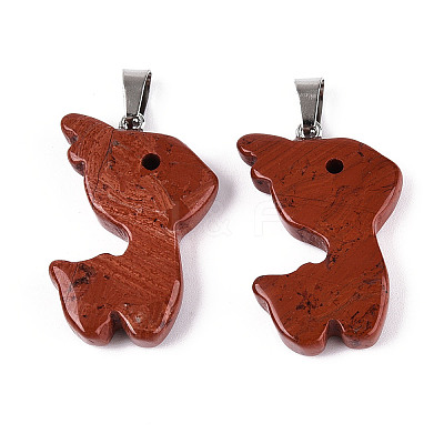 Natural Red Jasper Pendants G-T144-11F-1