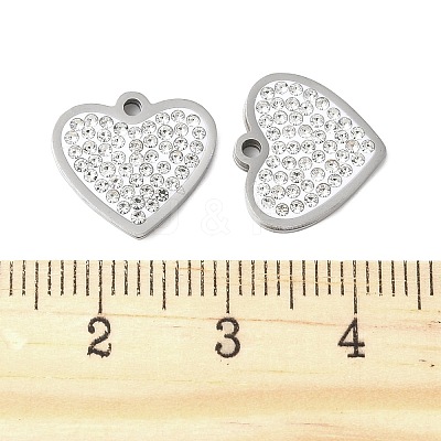 201 Stainless Steel Rhinestone Pendants STAS-V005-05P-02-1
