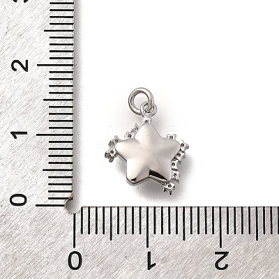 Brass Micro Pave Cubic Zirconia Charms KK-Q043-04P-1