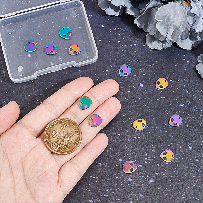 12Pcs Ion Plating(IP) 201 Stainless Steel Charms STAS-UN0045-65-1