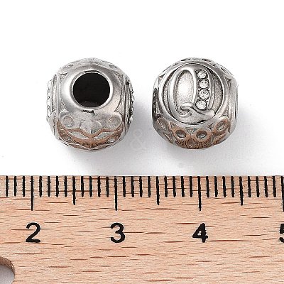 304 Stainless Steel Rhinestone European Beads STAS-A092-10Q-P-1