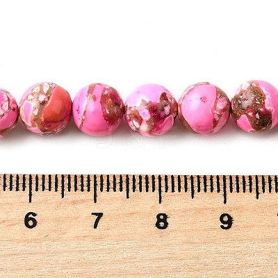 Dyed Natural Magnesite Beads Strands G-L617-D01-8mm-06-1