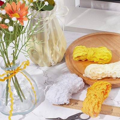 4 Strands 4 Colors Polyester Wave Bending Fringe Trim OCOR-GF0002-43A-1