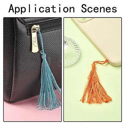60Pcs 30 Colors Polyester Tassel Decorations AJEW-YW0001-20-1