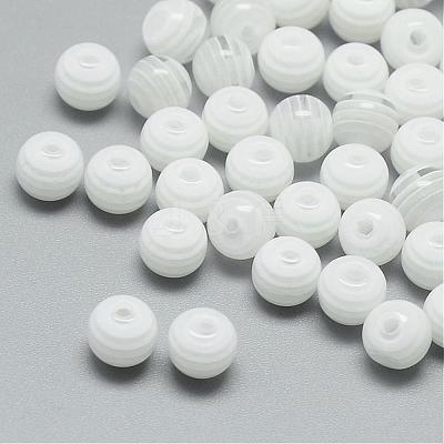 Transparent Stripe Resin Beads RESI-S345-6mm-02-1
