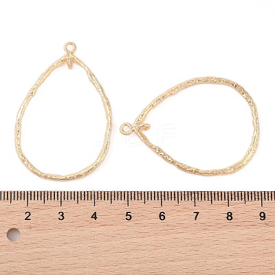 Brass Open Back Bezel Pendants KK-N256-01G-G-1
