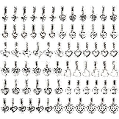 72Pcs 12 Style Tibetan Style Alloy European Dangle Charms PALLOY-HY00067-1