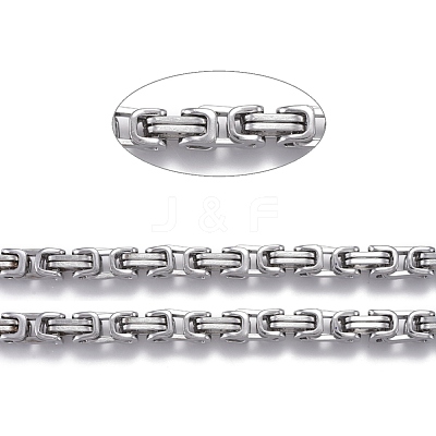Tarnish Resistant 304 Stainless Steel Byzantine Chains CHS-K010-03A-P-1