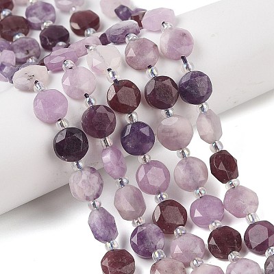 Natural Lilac Jade/Lepidolite Beads Strands G-N342-76B-1