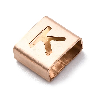 Ion Plating(IP) 304 Stainless Steel Square Slide Charms STAS-L132-17K-RG-1