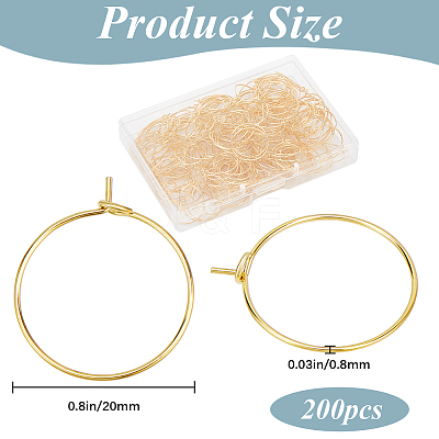 200Pcs Brass Wine Glass Charm Rings KK-SP0001-31A-G-1
