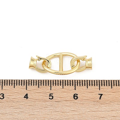 Oval Brass Fold Over Clasps KK-U062-43G-1